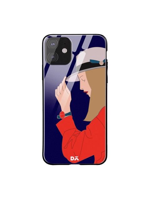 

DailyObjects Blue & Red Mademoiselle iPhone 11 Glass Case Cover