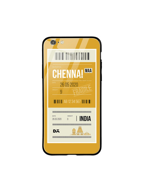 

DailyObjects Unisex Yellow & Off-White Printed Chennai City Tag iPhone 6S Glass Moblie Cover