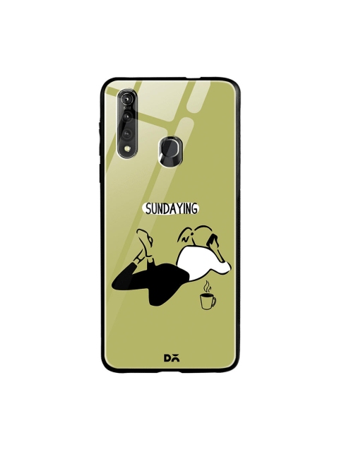 

DailyObjects Olive Green & White Printed Sundaying Vivo Z1 Pro Glass Mobile Cover