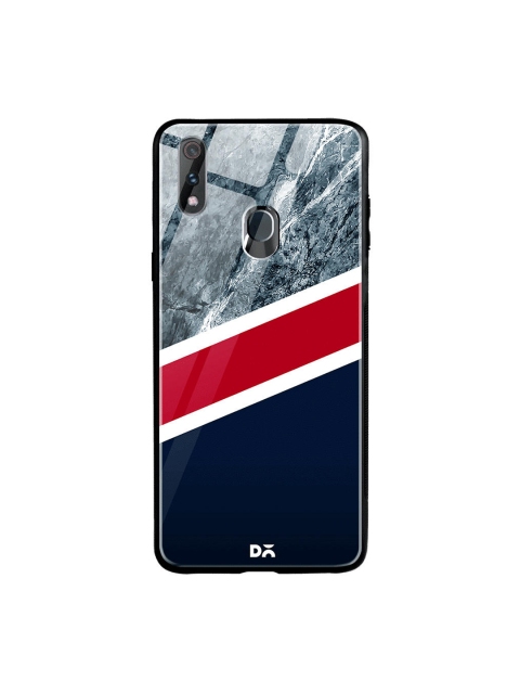 

DailyObjects Navy Blue & Red Printed Marble New England Oppo Realme 3 Pro Glass Mobile Cover