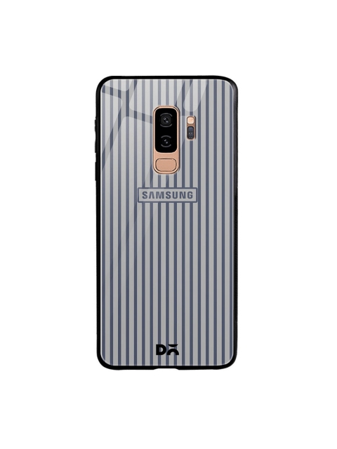 

DailyObjects Unisex Grey & Blue Striped Samsung Galaxy S9 Plus Glass Mobile Cover