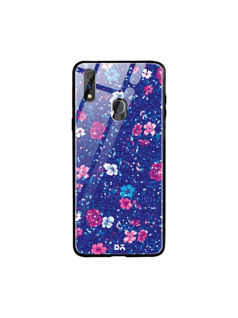 

DailyObjects Blue & Pink Marble Flowers Oppo Realme 3 Pro Glass Case Cover