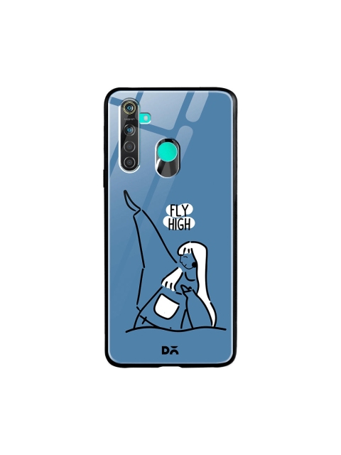 

DailyObjects Blue & White Flying High Oppo Realme 5 Pro Glass Case Cover