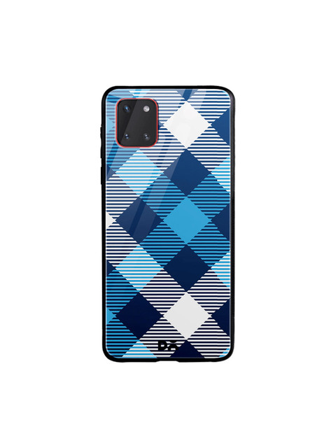 

DailyObjects Blue & White Medium Static Nightfall Checks Samsung Galaxy Note 10 Lite Glass Case Cover