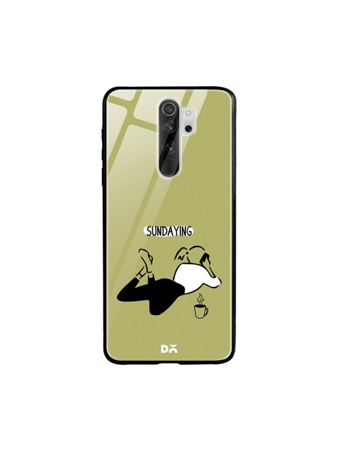 

DailyObjects Olive Green & Black Sundaying Xiaomi Redme Note 8 Pro Glass Mobile Case Cover