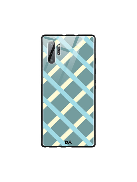 

DailyObjects Teal Blue & White Diagonal Checks Samsung Galaxy Note 10 Plus Glass Case Cover