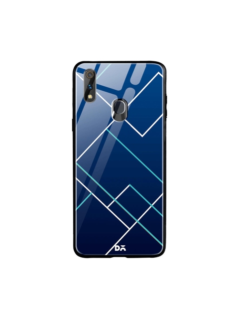 

DailyObjects Blue & White Nightfall Tach Lines Oppo Realme 3 Pro Glass Case Cover