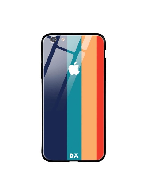 

DailyObjects Navy Blue & Orange Printed Vertical iPhone 6S Glass Mobile Cover