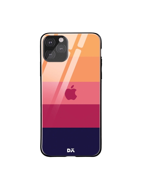 

DailyObjects Navy Blue & Orange Printed Coral Quin iPhone 11 Pro Glass Mobile Cover