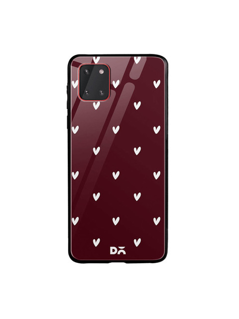 

DailyObjects Burgundy Printed Bundle Heart Samsung Galaxy Note 10 Lite Glass Mobile Cover