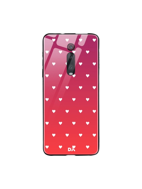 

DailyObjects Red & Pink Printed Berry Hearts Xiaomi Redmi K20 Glass Mobile Cover