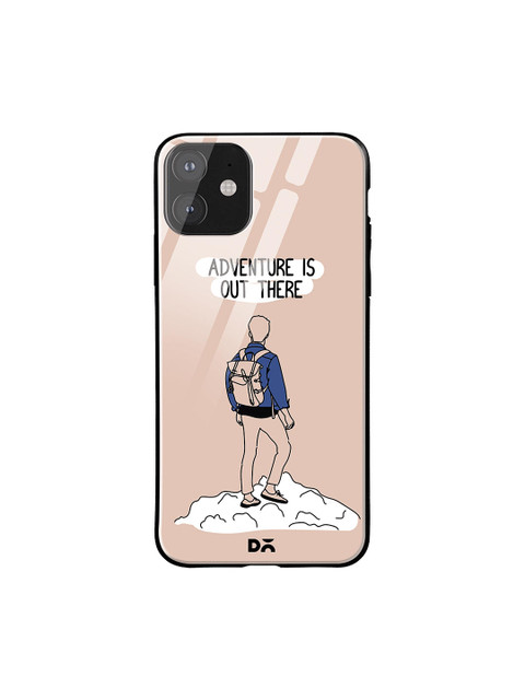 

DailyObjects Beige & White Printed Adventure Out iPhone 11 Glass Mobile Cover