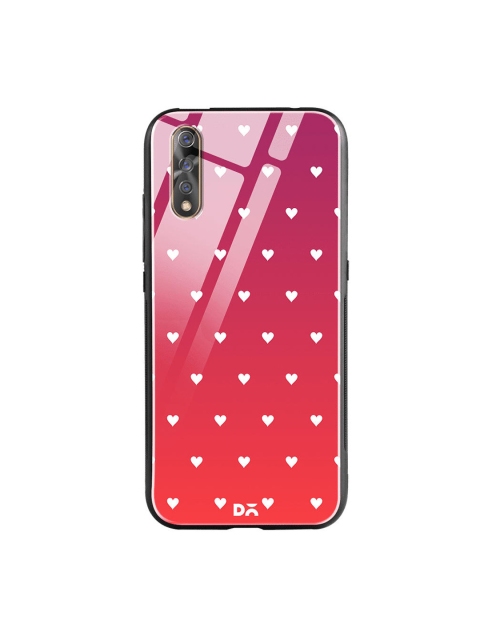 

DailyObjects Red & Pink Berry Hearts Vivo S1 Glass Case Cover