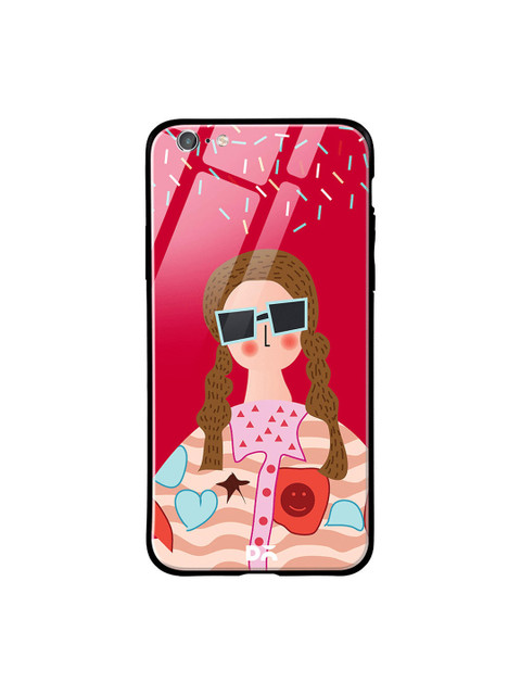 

DailyObjects Pink & Beige Hipster iPhone 6S Glass Case Cover