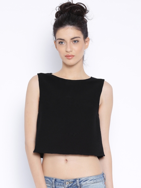 

MANGO Black Crop Top