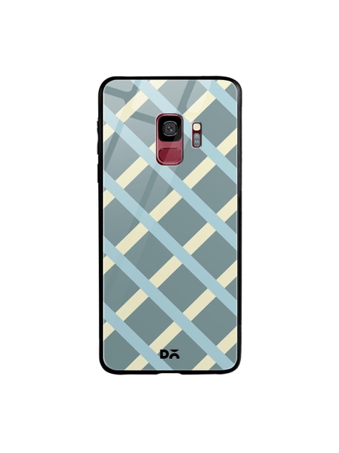 

DailyObjects Grey & Blue Diagonal Checked Samsung Galaxy S9 Glass Case Cover