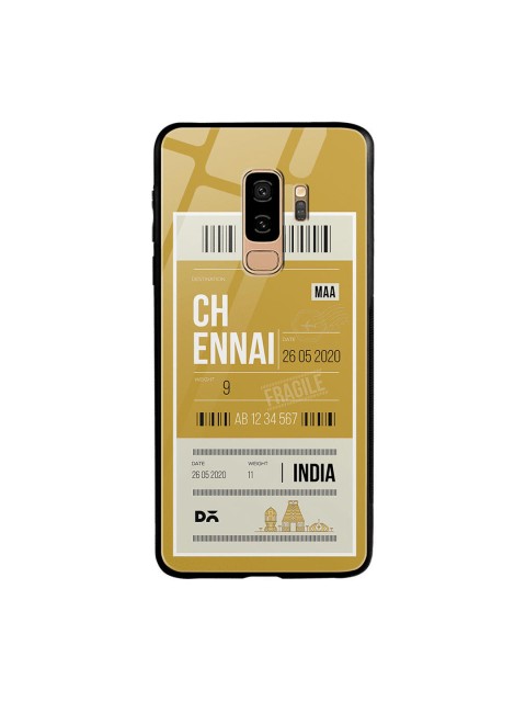 

DailyObjects Yellow & White Chennai City Tag Samsung Galaxy S9 Plus Glass Case Cover