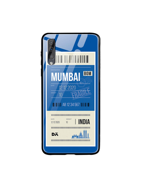 

DailyObjects Blue & White Mumbai City Tag Printed Samsung Galaxy A70S Glass Case Cover