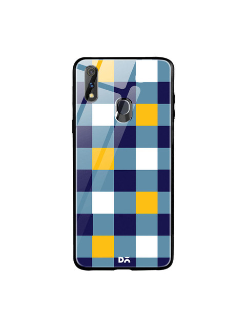 

DailyObjects Blue & White Quartet Checks 1 Oppo Realme 3 Pro Glass Case Cover