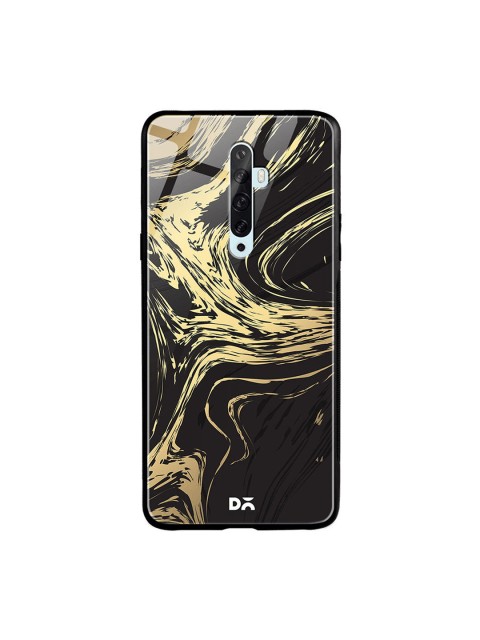 

DailyObjects Black & Gold-Toned Marble Art Oppo Reno 2Z Glass Case Cover