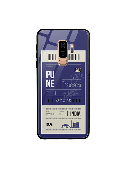 

DailyObjects Navy Blue & Off-White Pune City Tag Samsung Galaxy S9 Plus Glass Case Cover
