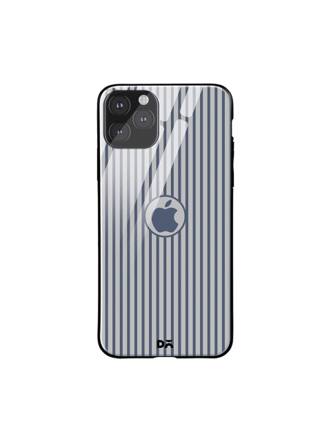 

DailyObjects Grey & Blue Striped iPhone 11 Pro Glass Case Cover