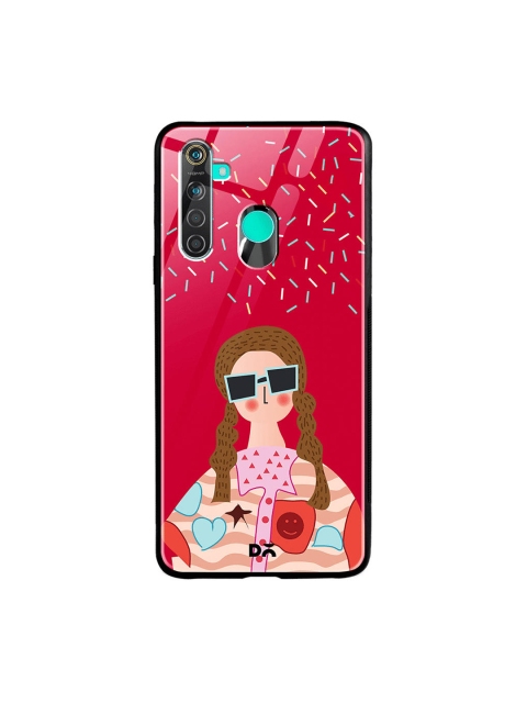 

DailyObjects Red & Brown Hipster Oppo Realme 5 Pro Glass Mobile Case Cover