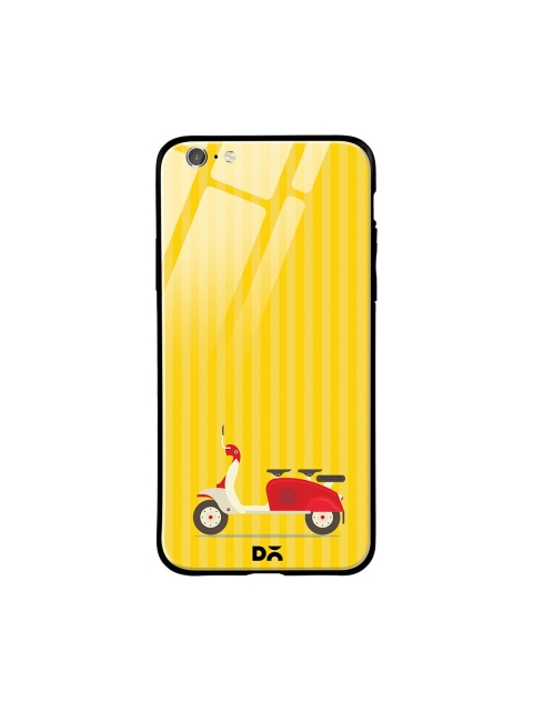 

DailyObjects Yellow & Red 3 To Go Scooter Striped iPhone 6 Glass Case Cover