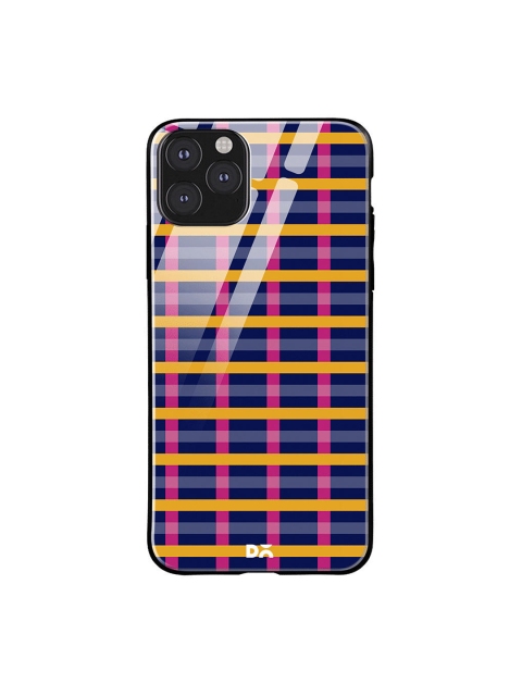 

DailyObjects Navy Blue & Pink Multi Pipes iPhone 11 Pro Max Glass Case Cover