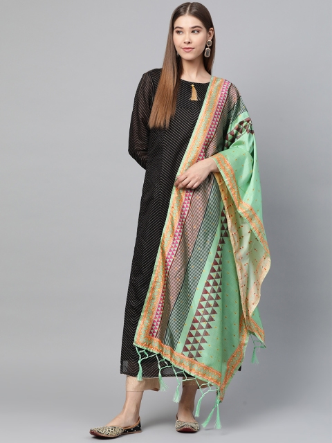 

SUTRAM Green & Maroon Printed Dupatta