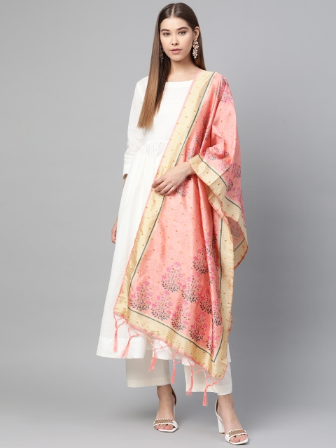 

SUTRAM Pink & Green Digital Printed Dupatta