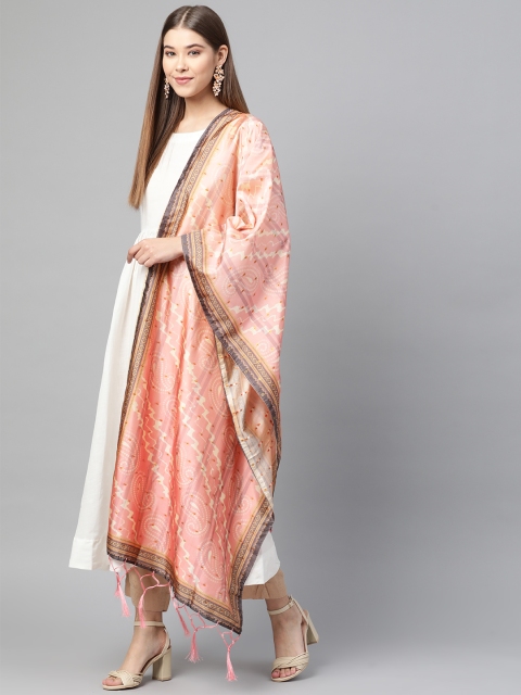 

SUTRAM Peach-Coloured & Off-White Digital Printed Dupatta