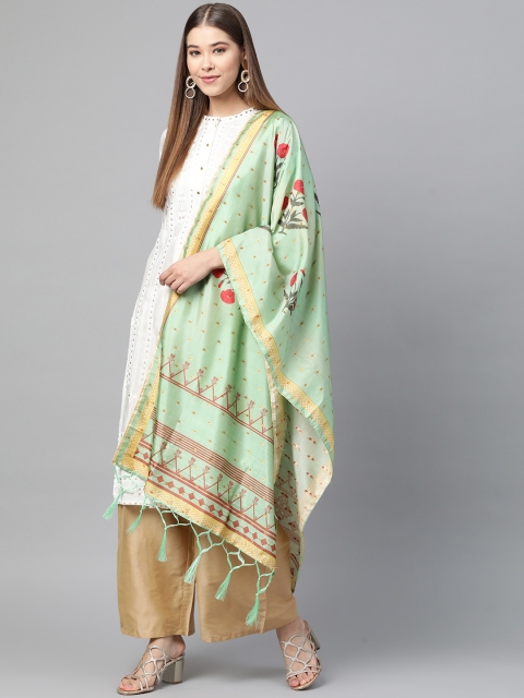 

SUTRAM Green & Red Digital Printed Dupatta