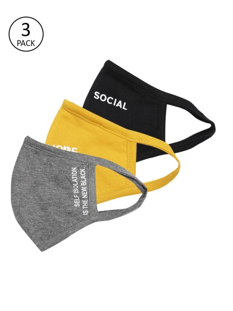 

Mast & Harbour Unisex Pack of 3 Outdoor Face Masks, Grey