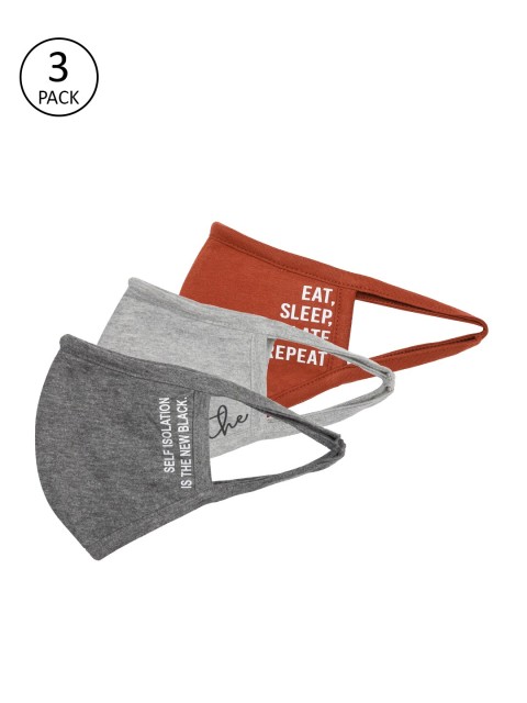 

Mast & Harbour Unisex Pack of 3 Outdoor Face Masks, Grey