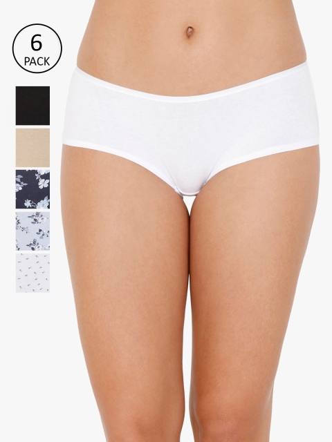 

every de by amante Women Pack Of 6 Printed Boy Shorts 11180418-1-11180414-1, White