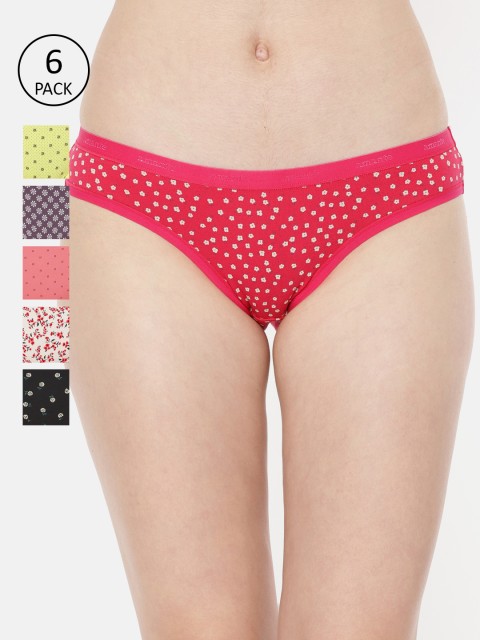 

Amante Women Pack Of 6 Printed Bikini Briefs 7508544-1-7508576-1, Black