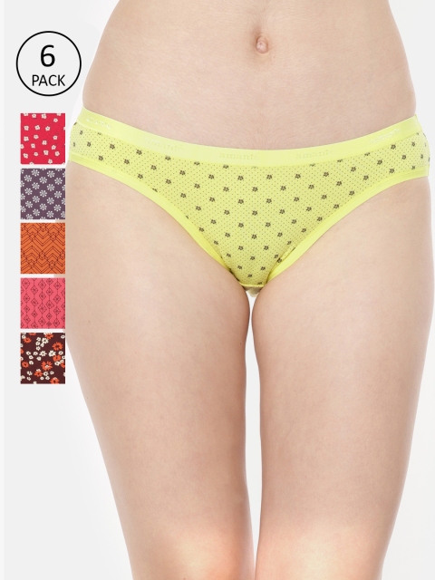 

Amante Women Pack Of 6 Printed Bikini Briefs 7508589-1-7508544-1, Pink
