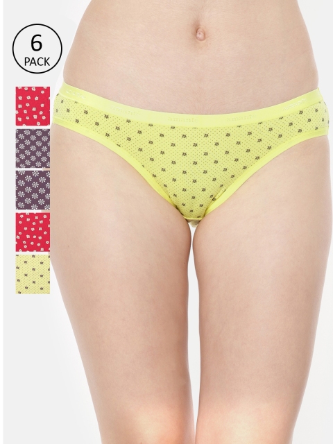 

Amante Women Pack of 6 Polka Dot Print Briefs 7508544-1-7508590-1, Pink