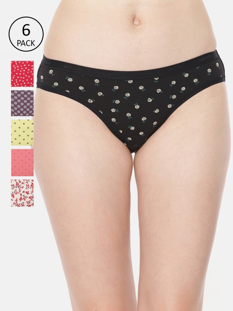 

Amante Pack of 6 Women Printed Briefs, Black