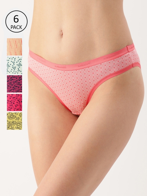 

Amante Women Pack of 6 Printed Briefs 10597102-1-10597204-1, Pink