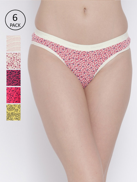 

Amante Women Pack of 6 Printed Briefs, Off white