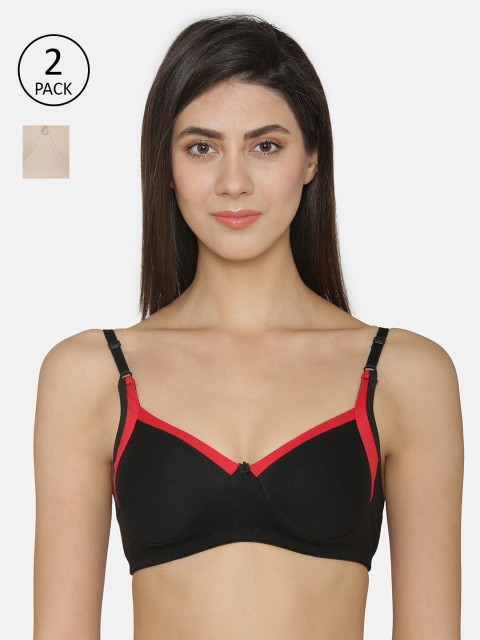 

ABELINO Pack of 2 Solid Non-Wired Non Padded Everyday Bra 9254787-1-9259665-1, Nude