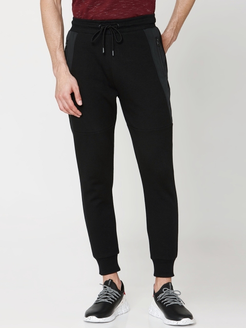 

Mufti Men Black Solid Joggers