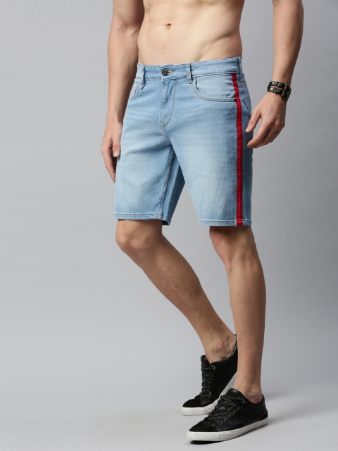 

Roadster Men Blue Washed Regular Fit Denim Shorts