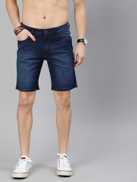 

Roadster Men Blue Washed Regular Fit Denim Shorts