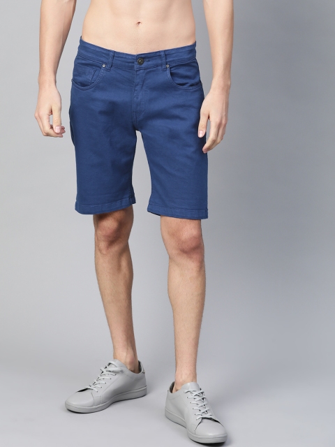 

Roadster Men Blue Solid Regular Fit Denim Shorts