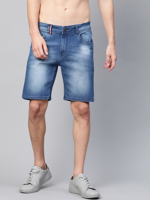 

Roadster Men Blue Washed Regular Fit Denim Shorts