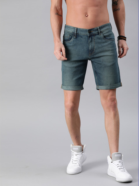 

Roadster Men Blue Washed Regular Fit Denim Shorts
