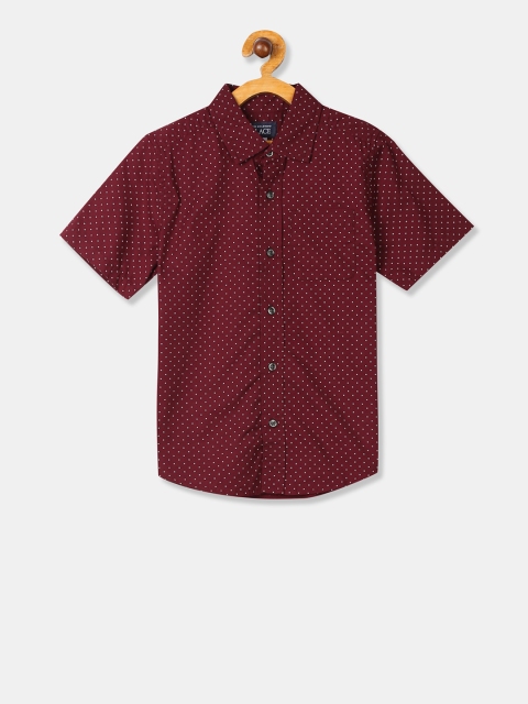 

The Childrens Place Boys Red Regular Fit Printed Casual Shirt
